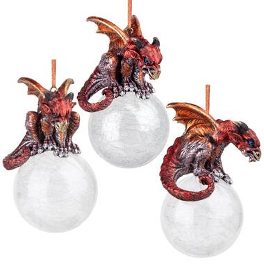 Design Toscano Diamond Dragon Holiday Ornament & Reviews | Wayfair